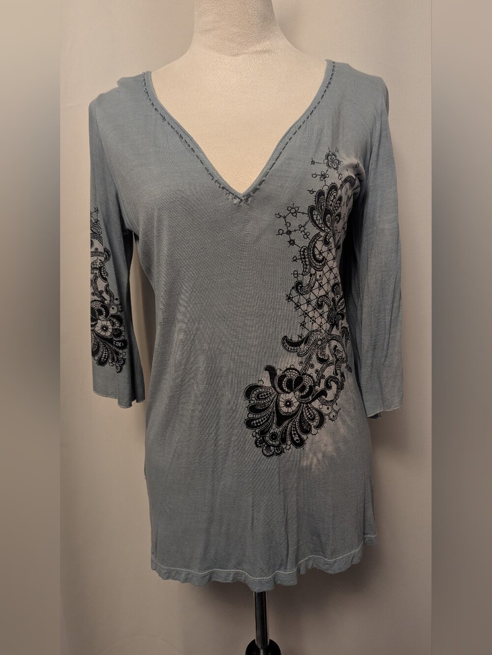 Yak N Yeti Cotton Blend Tunic Length Top Size M